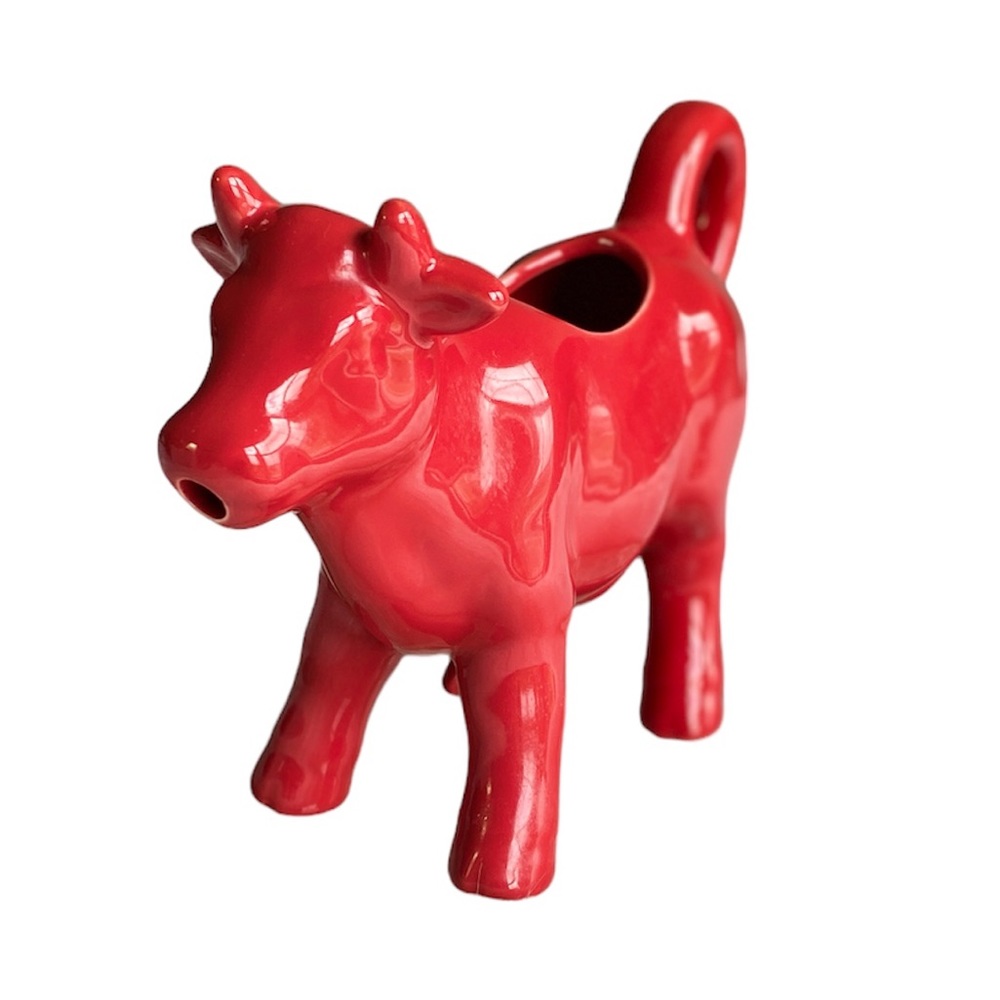 Food Network Red Ceramic Cow Creamer